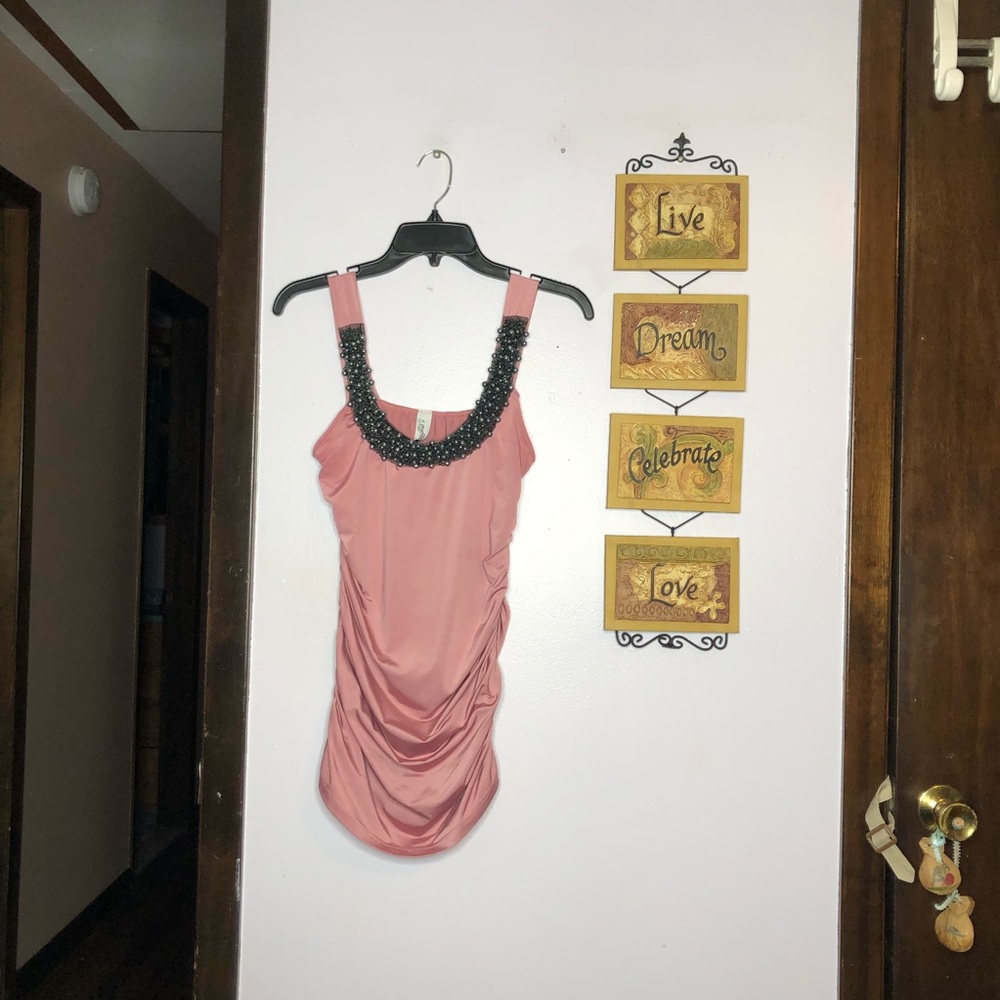 Pink beaded top - Picture 3 of 10